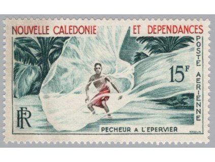 Nová Kaledonie 1962, Mi. 377, xx 15 F Rybaření