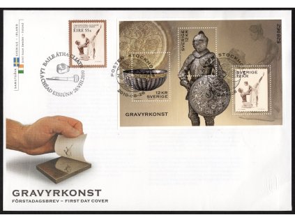 Švédsko 2010, ⌧︎ FDC Společné vydání s Irskem - Umění rytí