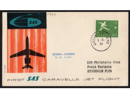 Švédsko 1961, ⌧︎ First SAS Caravelle Jet Flight Göteborg - Stockholm