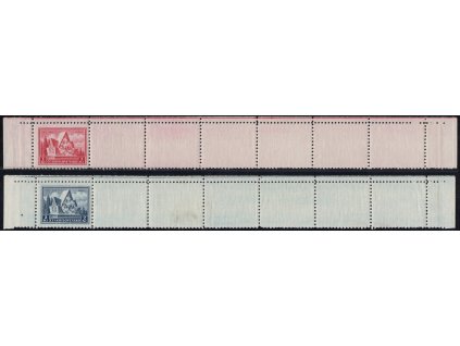 ČSR I 1935, Pof. 289-90 KP(H), xx série Arras, horní pás se 6 kupony, dv, zcela ojedinělé! kzy