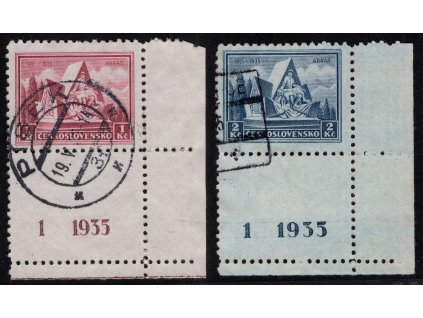ČSR I 1935, Pof. 289-90 KD DČ 1, O Arras, denní O z pošt. provozu
