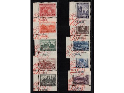 ČSR I 1928, Pof. 233-42, O 10. výročí vzniku ČSR (Jubilejní), s DČ, O 28. 10. 28