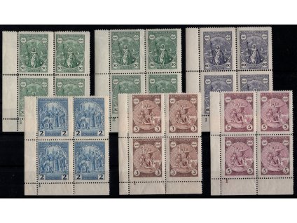 ČSR I 1929, Pof. 243-7, xx Sv. Václav, 4-bloky s DČ 1-2
