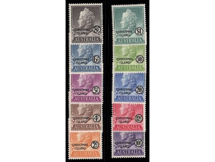 Austrálie - Vánoční ostrov 1958, Mi. 1-10, xx k.s. Alžběta II.