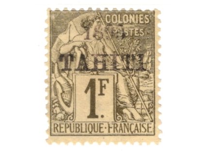 Tahiti 1893, Mi. 29, (x) 1 F, koncovka!