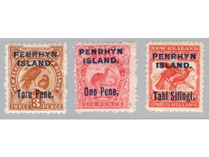 Cookovy ostrovy - Penrhyn 1903, Mi. 6-8, x/(x) Ptáci, vl - sleva!