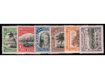 Cookovy ostrovy - Rarotonga 1920, Mi. 14-19, x, č. 16 poškozená - zdarma!