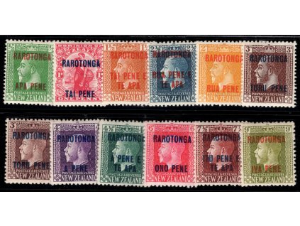 Cookovy ostrovy - Rarotonga 1919, Mi. 1-12, x 0,5 - 9 d, těžší x - sleva!