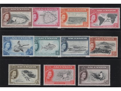 Ascension 1956, Mi. 62-72, x krátká série 1/2d - 2,6sh (11 hodnot)
