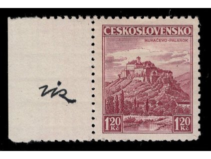 ČSR I 1936, Pof. 304, xx 1,20 Kč Města, s podpisem autora K. Vik