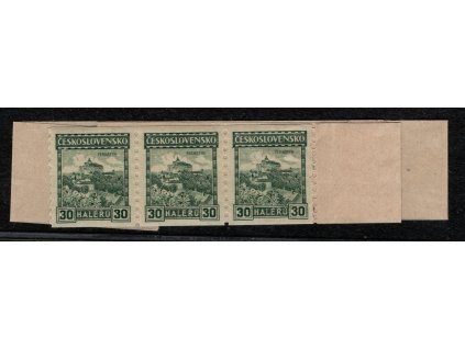 ČSR I 1926, Pof. 210A P7, xx 30 h Hrady, svitek, 3-páska s celou zaváděcí páskou