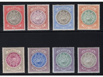 Antigua 1903, Mi. 17-24, x 1 d - 2,6 s Znak, č. 21 poškozená - zdarma!