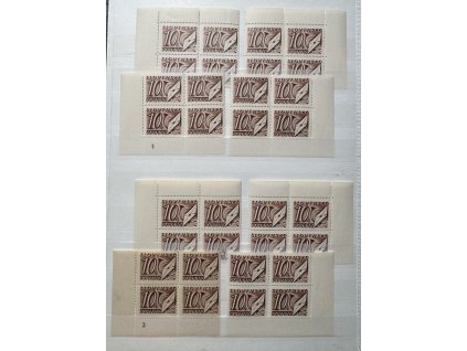 Slovenský štát Doplatní 1942, Pof. DL 13-27, xx série v kompletních velkých rohových miniaturách, se všemi existujícími DČ, celkem 22 miniatur, zcela ojedinělý soubor