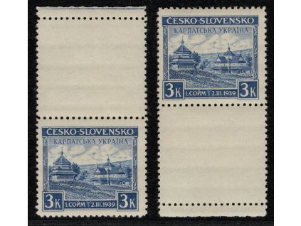 ČSR I 1939, Pof. 351, x Sněm KU, s horním a s dolním kuponem