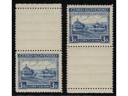 ČSR I 1939, Pof. 351, xx Sněm KU, s horním a s dolním kuponem