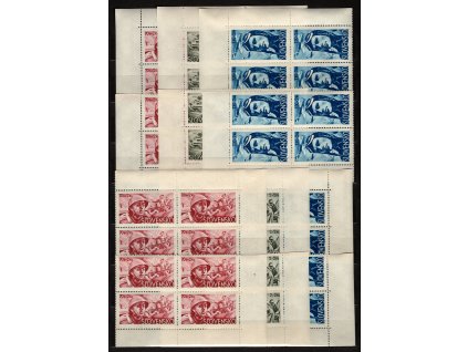 Slovenský štát 1943, Pof. 87-9, xx Vojenské, velká miniatura z rohových čtyřbloků