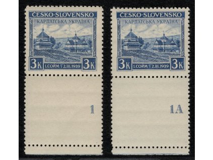 ČSR I 1939, Pof. 351, xx Sněm KU, s dolním kuponem a DČ 1-1A