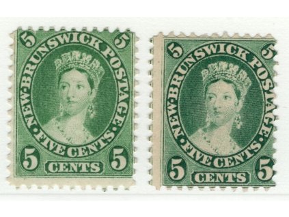 Kanada - Nový Brunšvik 1860, Mi. 6, (x) 5 c světlá + tmavá