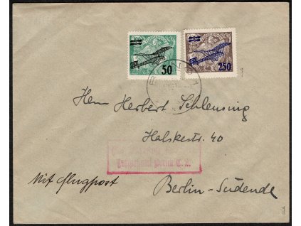 ČSR I Letecké 1922, Pof. L4 + 6, ⌧︎ 1. let Brno - Berlín 9.5.1927