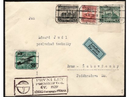 ČSR I Letecké 1922, Pof. L4 a dofr., ⌧︎ 1. let Užhorod - Brno 6.5.1929