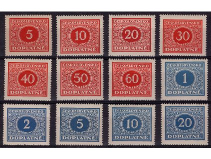 ČSR I Doplatní 1928, Pof. D 55-66, xx série