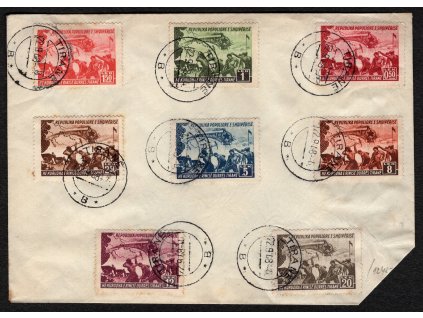 Albánie 1948, Mi. 448-55, ⌧︎, seříznutý roh