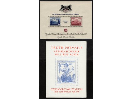 ČSR I 1939, xx Exilový aršík - Bratislava 1937 - New York 1939, s destičkami