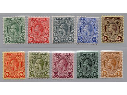 Svatý Vincent 1913, Mi. 85-94, x Jiří V.