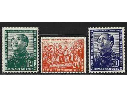 Německo - NDR 1951, Mi. 286-8, x Německo - čínské přátelství, nepatrná stopa po nálepce