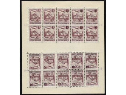 ČSR II Letecké 1951, Pof. TL L34, xx 10 Kč Lázně, 20blok