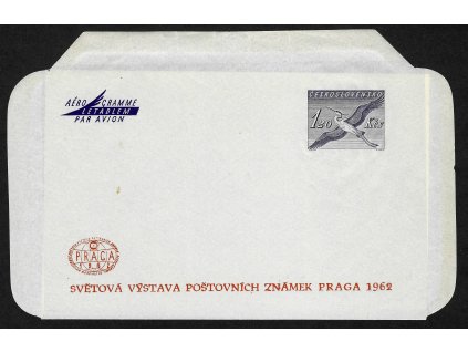 ČSR II 1956, Pof. CAE 2A, CN aerogram PRAGA 1962, dv
