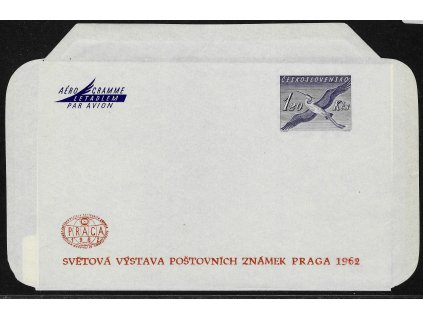 ČSR II 1956, Pof. CAE 2A, CN aerogram PRAGA 1962