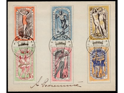 ČSR II 1960, Pof. 1092->, △ Spartakiáda, s podpisem autorky A. Podzemná