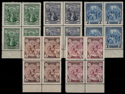ČSR I 1929, Pof. 243-7, xx Svatý Václav, ve čtyřblocích s dolním okrajem