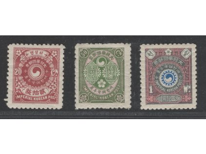 Korea 1900, Mi. 22-4, x 20 ch - 1 W, vzácný výskyt!