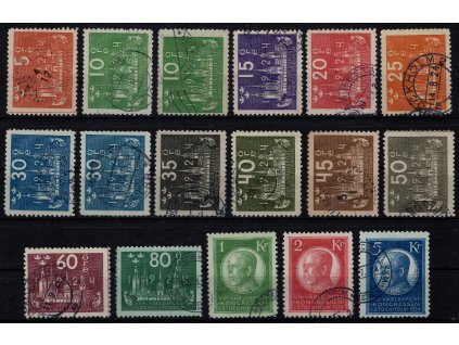 Švédsko 1924, Mi. 144-58 W, X, a, b, O Kongres, 10 ö obě průsvitky, 30 ö obě barvy