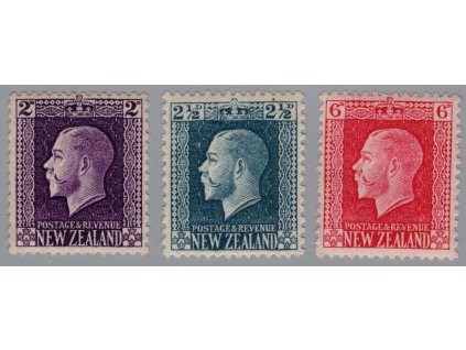 Nový Zéland 1915, Mi. 138, 139, 143C, x 2d, 2 1/2d, 6d