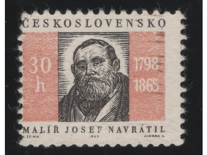 ČSR II 1965, Pof. 1468, (x) 30 h Navrátil, posun zoubkování vlevo až k obrazu známky