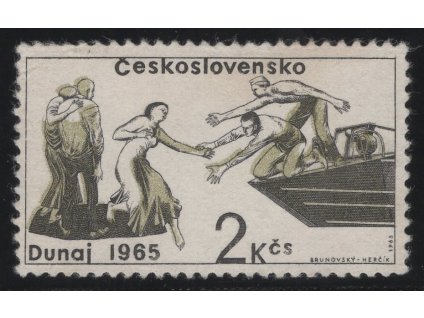 ČSR II 1965, Pof. 1473, (x) 2 Kčs Povodeň, posun zelené doleva, dv
