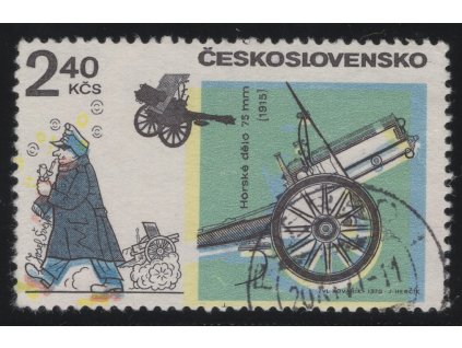 ČSR II 1970, Pof. 1838, O 2,40 Kčs Zbraně, velký posun všech HT barev, zejména žluté, razítko Poprad / 20.11.71