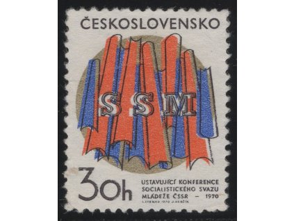 ČSR II 1970, Pof. 1852, (x) 30 h SSM, posun všech HT barev, stav po skartaci
