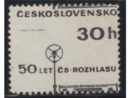 ČSR II 1973, Pof. 2026, (x) 30 h Rozhlas, bez HT barev, velký posun zoubkování - celý název státu nahoře místo dole