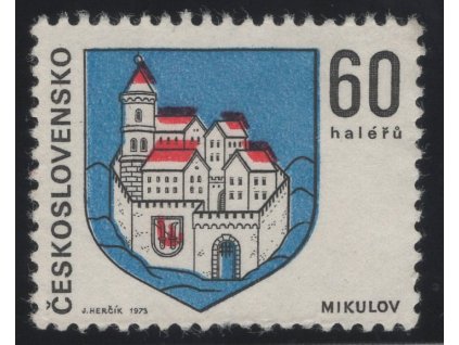 ČSR II 1973, Pof. 2032, (x) 60 h Mikulov, bez žluté barvy
