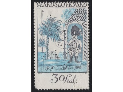 ČSR II 1974, Pof. 2096, (x) 30 h Terče, bez červené a žluté HT barvy, posun zoubkování až do názvu státu, stav po skartaci