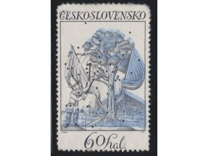 ČSR II 1974, Pof. 2097, (x) 60 h Terče, bez červené a žluté HT barvy, posun modré dolů, posun zoubkování až k nominální hodnotě, stav po skartaci