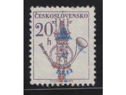 ČSR II 1974, Pof. 2110, (x) 20 h Emblémy, bez žluté HT barvy a výrazný posun ostních HT barev, dv