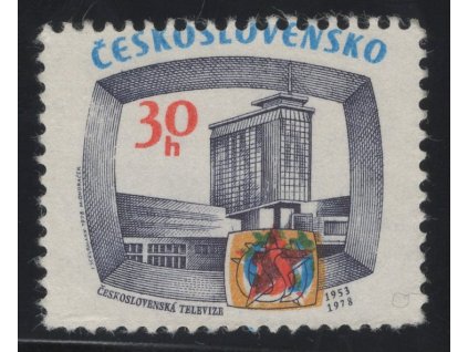 ČSR II 1978, Pof. 2339, (x) 30 h Televize, silně posunuté zoubkování - nahoře až do poloviny názvu státu