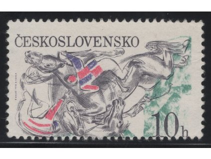 ČSR II 1978, Pof. 2340, (x) 10 h Dostihy, silně posunuté zoubkování - dole až do nomimální hodnoty