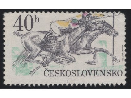 ČSR II 1978, Pof. 2343, (x) 40 h Dostihy, posun zoubkování - nahoře až do obrazu známky, kzy