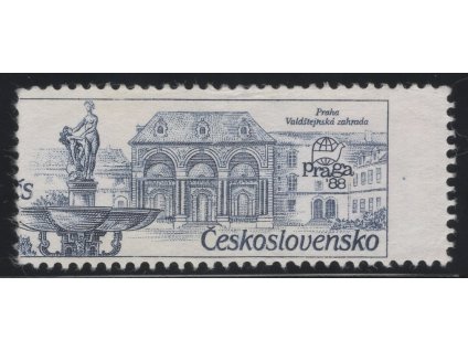 ČSR II 1988, Pof. 2847, (x) 1 Kčs Fontány, tisk jen OTr barvou, výrazný posun zoubkování až do většiny nominální hodnoty, kzy